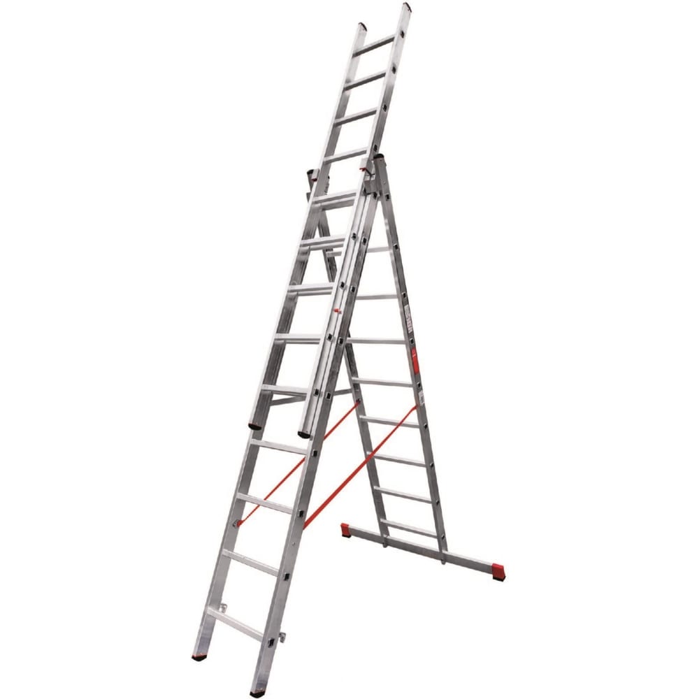 Трехсекционная лестница Новая Высота раздвижная трехсекционная лестница новая высота