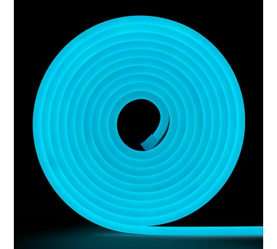 Изображение товара Неоновая светодиодная лента MAKSILED 5м, 8x16мм, 12В, 10.5Вт/м, 110 LED/m, IP33 (СИЛИКОН), бирюзовый, ML-NF-PR-8mm-L50-Turquoise