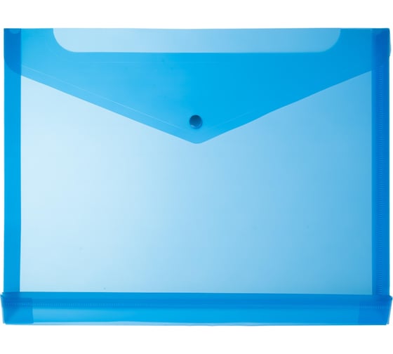 Изображение товара Папка-конверт Attache на кнопке А4 синяя 180 мкм с горизонтальным расширением, 5 шт в упаковке 1547341
