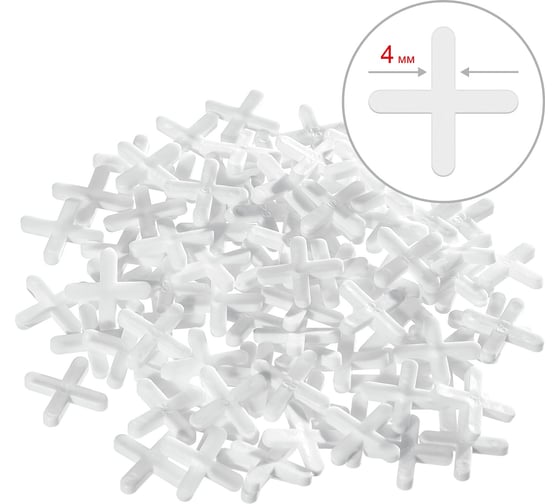 Изображение товара Крестики для кафеля 100 шт. (4 мм) STAYER 3380-4