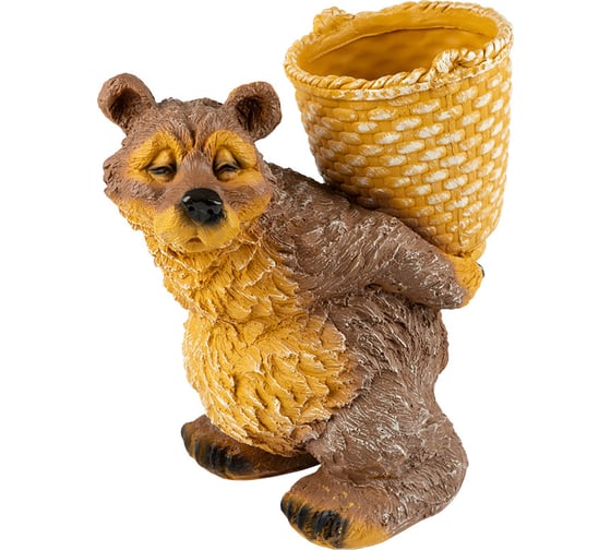Изображение товара Садовая фигурка PARK Медведь с корзиной высота 30 см 169465