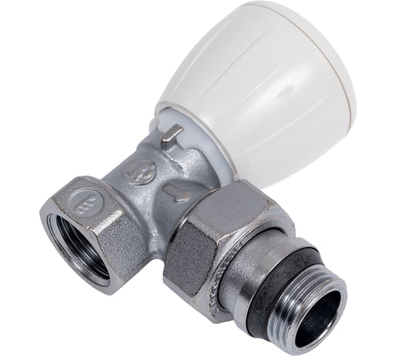 Изображение товара Угловой микрометрический термостатический клапан Giacomini 1/2 хромированный, отвод с герметичной прокладкой R421X133