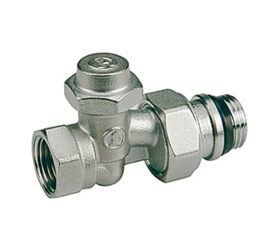 Изображение товара Клапан, R715TG, прямой, 1/2, 1/2, ВН, хромированный, отвод с герметичной прокладкой Giacomini R715X033