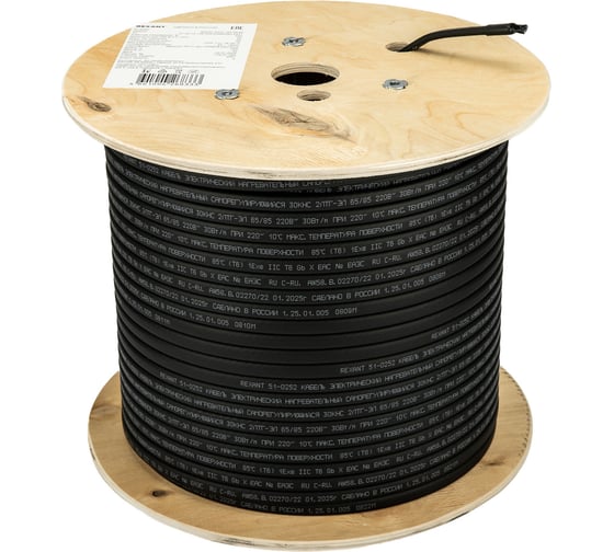 Изображение товара Саморегулирующийся греющий кабель REXANT 30КНС 2ЛТГ-ЭЛ-65/85, Ex, UV 30 Вт/1 м, 200 м 51-0252