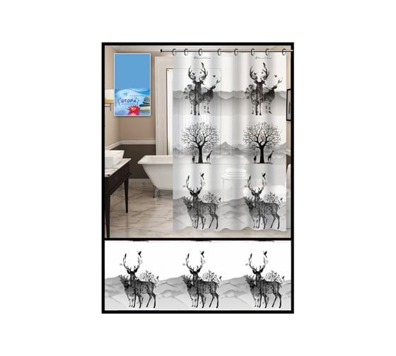 Изображение товара Штора для ванной комнаты Чисто Быстро 180х180 см Chb0153 ХВ6370