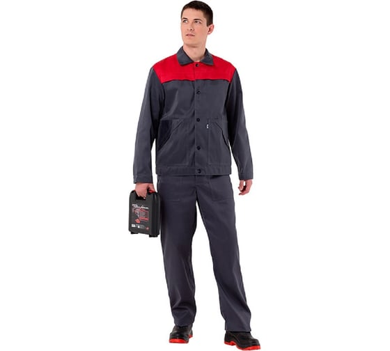 Изображение товара Мужской костюм АМПАРО Сатурн, серый/красный, р. 52-54, рост 170-176 Кос102се 104-108/170-176