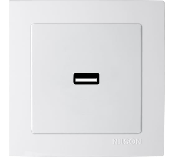 Изображение товара Розетка USB Nilson зарядка 2,1А, 1 порт, TOURAN-ALEGRA-THOR, белый 24111080