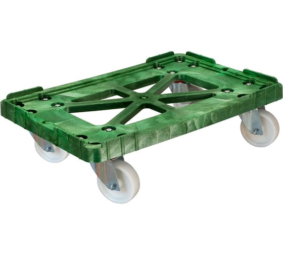 Изображение товара Тележка Тара.ру п/э, 600x400 мм, полиамидные колеса, Россия, цв. зелёный 08170
