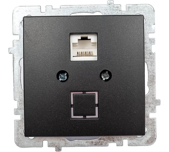 Изображение товара Механизм 1-местной компьютерной розетки Nilson СУ TOURAN-ALEGRA-THOR, матовый черный, 24380444