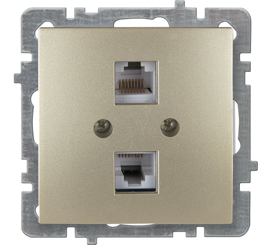 Изображение товара Механизм 2-местной компьютерной розетки Nilson СУ RJ45 САТ6, TOURAN-ALEGRA-THOR золото 24150446