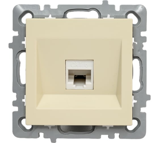 Изображение товара Механизм 1-местной компьютерной розетки Nilson СУ RJ45 CAT6, moda-advantage кремовый, 20122445