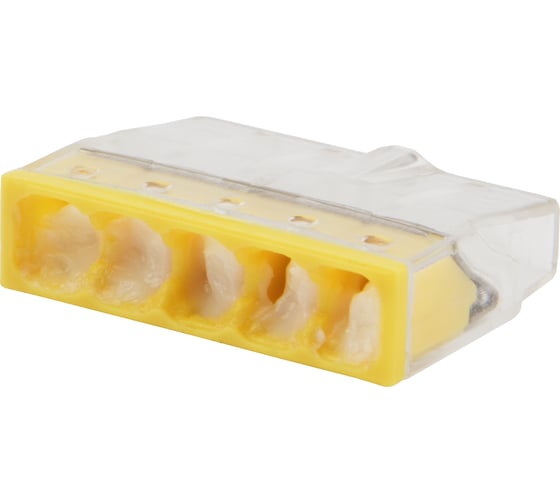 Изображение товара Экспресс-клемма с пастой REXANT СМК 2273-245, 5-проводная 0.5-2.5 мм2, прозрачная, 6 шт. 07-3219-6