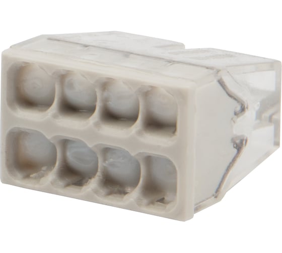 Изображение товара Экспресс-клемма с пастой REXANT СМК 2273-248, 8-проводная 0.5-2.5 мм2, прозрачная, 6 шт. 07-5230-6