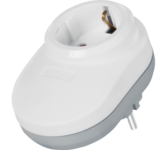 Изображение товара 1-местный сетевой фильтр Nilson с заземляющим контактом, белый 40130105