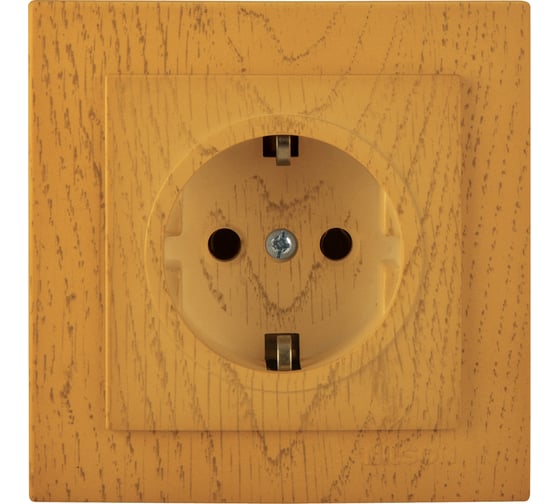 Изображение товара 1-местная розетка Nilson СУ с заземляющим контактом, TOURAN WOOD, дуб 24251017