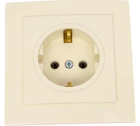 Изображение товара 1-местная розетка Nilson СУ с заземляющим контактом, TOURAN-ALEGRA-THOR, кремовый 24121017