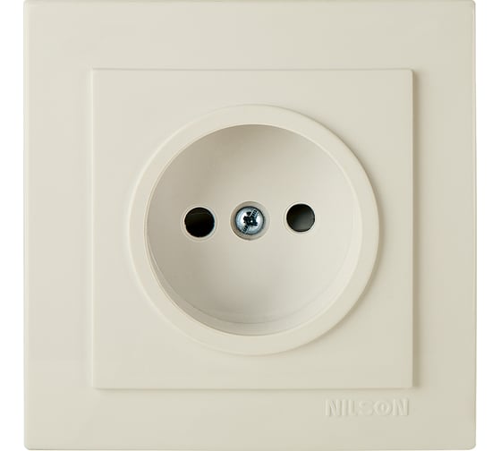 Изображение товара 1-местная розетка Nilson СУ с защитной шторкой, TOURAN-ALEGRA-THOR, кремовый 24121016