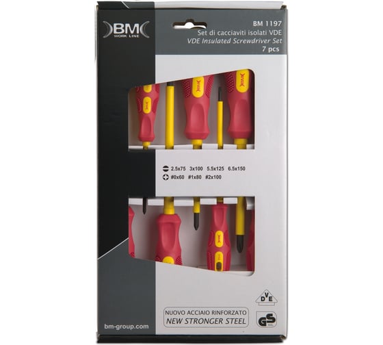Изображение товара Набор диэлектрических отверток BM Group шлиц, РН 7 шт BM-1197