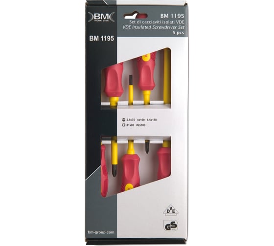 Изображение товара Набор диэлектрических отверток BM Group шлиц, РН 5 шт BM-1195