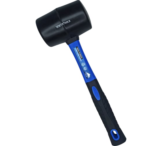 Изображение товара Киянка vertextools 680 г, черная резина, фибергласовая рукоятка 10-50-680