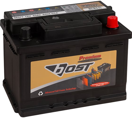 Изображение товара Аккумулятор BOST  PREMIUM 56377 63R 640A, 242x175x175 451070