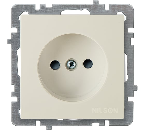 Изображение товара Механизм 1-местной розетки Nilson СУ с защитной шторкой, TOURAN-ALEGRA-THOR, кремовый 24120416