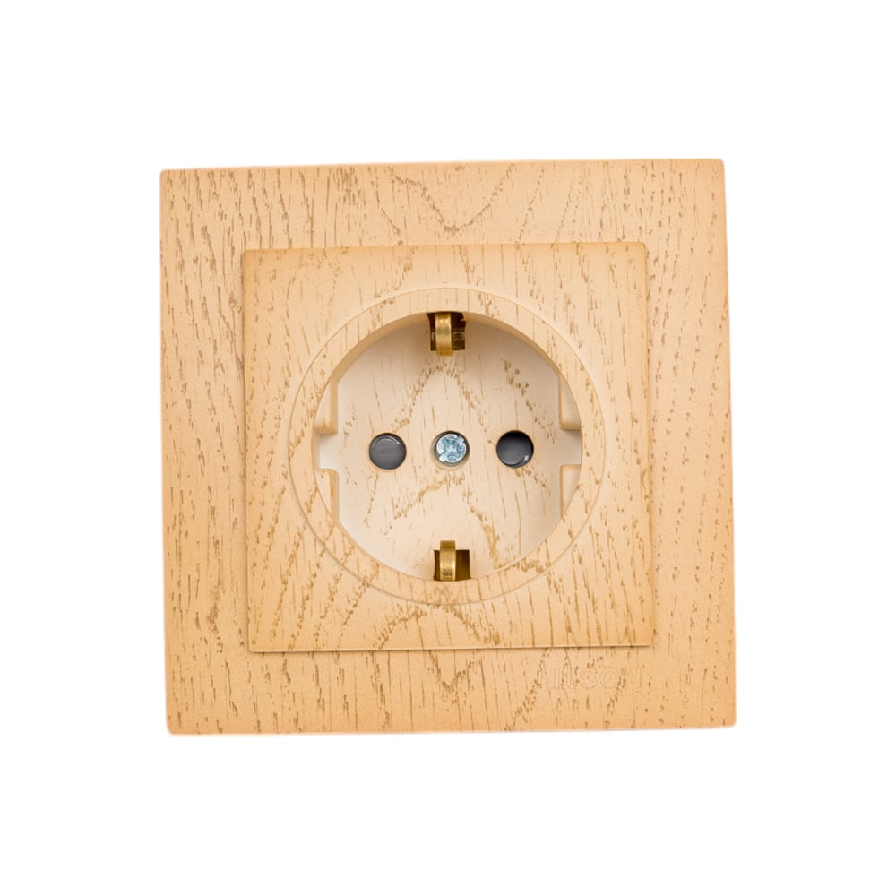 Изображение товара Розетка Nilson СУ с заземлением и защитной шторкой Touran Wood