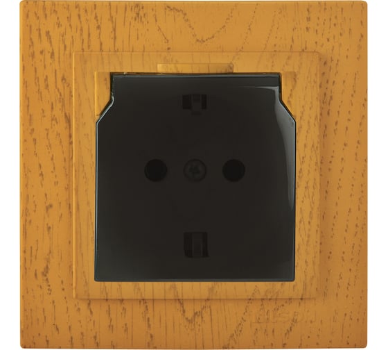 Изображение товара 1-местная розетка Nilson СУ с заземляющим контактом, с крышкой, TOURAN WOOD, дуб 24251018