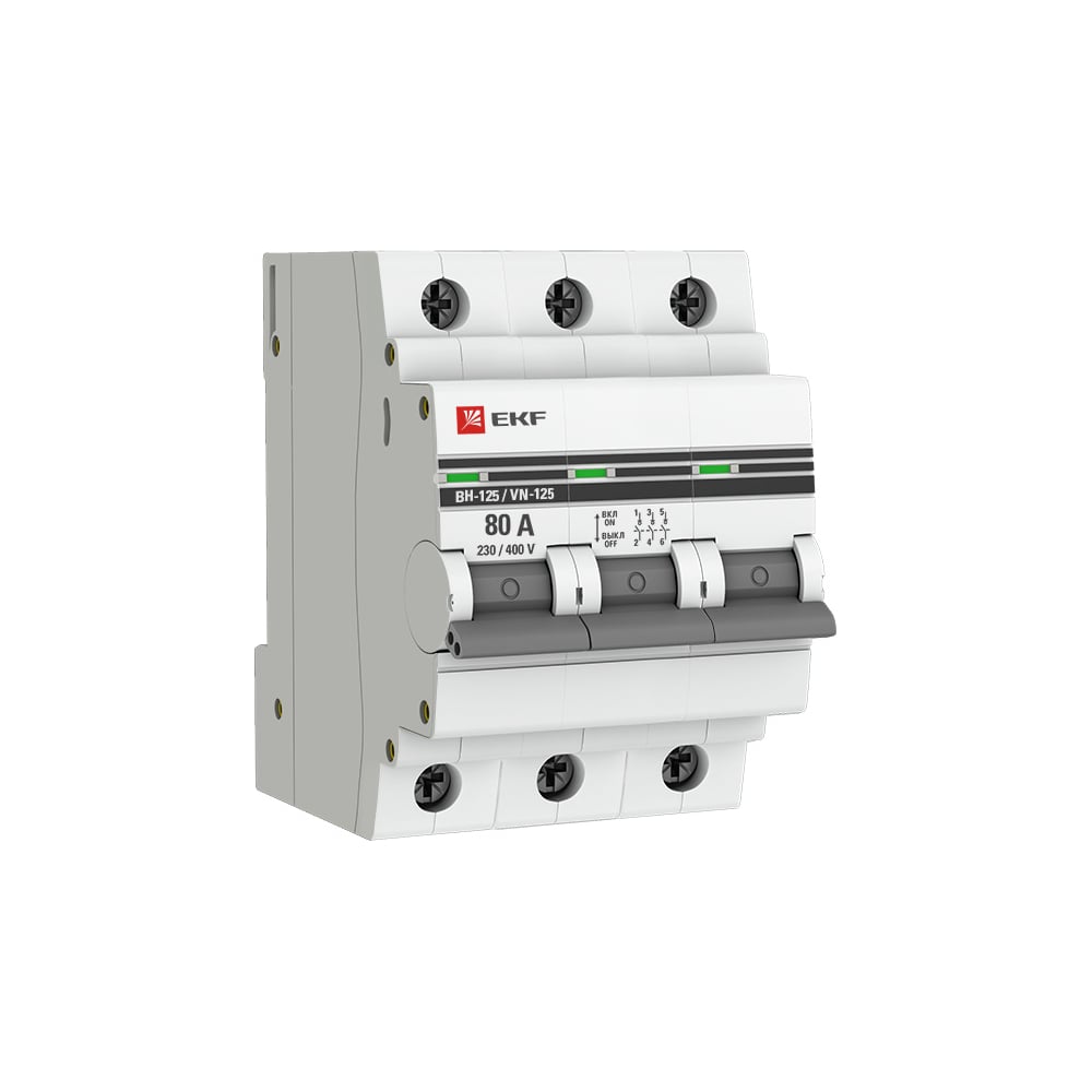 Изображение товара Выключатель нагрузки EKF 3P 80А ВН-125 PROxima SL125-3-80-pro