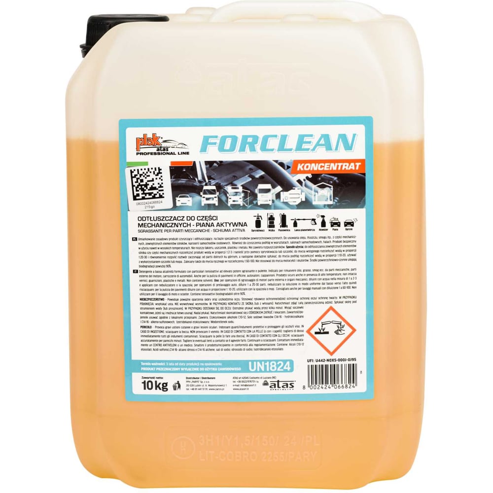 Изображение товара Средство для очистки двигателя Atas FORCLEAN концентрат, 10 кг 1832 Изображение товара Средство для очистки двигателя Atas FORCLEAN концентрат, 10 кг 1832