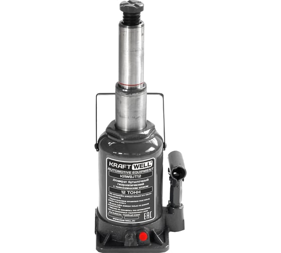 Изображение товара Бутылочный домкрат KraftWell г/п 12 т, с телескопическим штоком KRWBJT12
