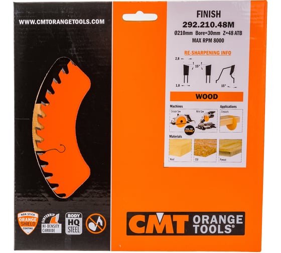 Изображение товара Диск пильный по дереву (210х30х2,8/1,8 мм; Z48) CMT 292.210.48M