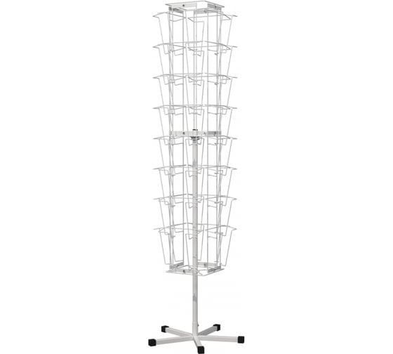 Изображение товара Напольная разборная стойка Attache на 32 лотка белая, 189x53x53 см 373192