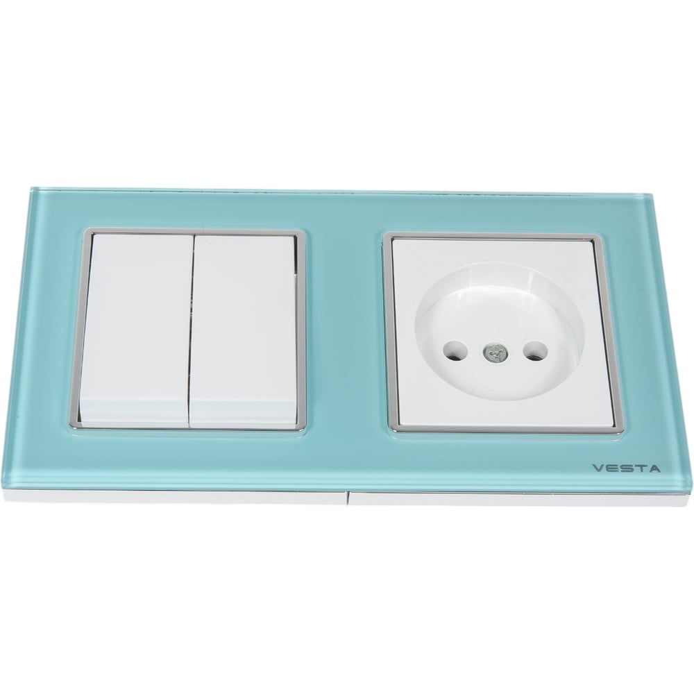 Двухклавишный выключатель + розетка Vesta Electric Комплект-2 FRM050211SIN