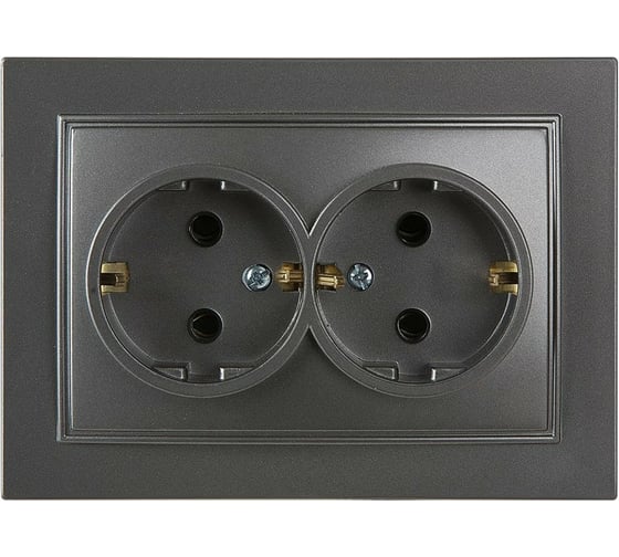 Изображение товара 2-местная розетка Nilson СУ с заземляющим контактом, ALEGRA-THOR, metallic, антрацит 27161025