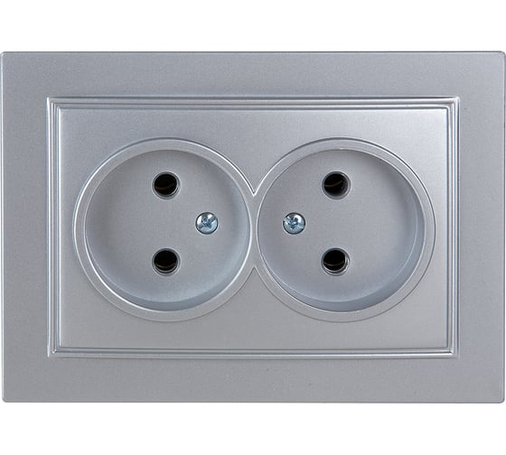 Изображение товара 2-местная розетка Nilson СУ, ALEGRA-THOR, metallic, серебро 27131024