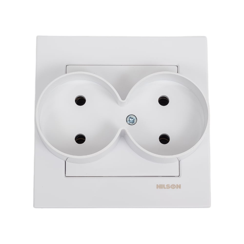 Изображение товара 2-местная белая силовая розетка Nilson СУ Moda для внутренней установки