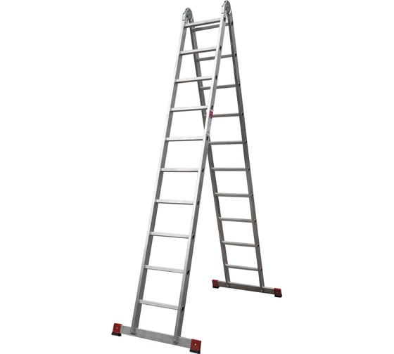 Изображение товара Двухсекционная шарнирная лестница Новая Высота Проф 2х10 604410