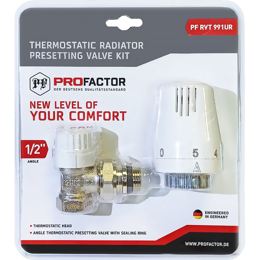Комплект радиатора PROFACTOR головка термостатическая м30х1 5 profactor pf rvt 384