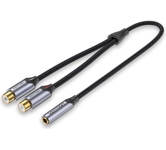 Изображение товара Переходник-разветвитель VENTION гибкий Jack 3.5 mm F / 2RCA F - 0.3м BCOHY