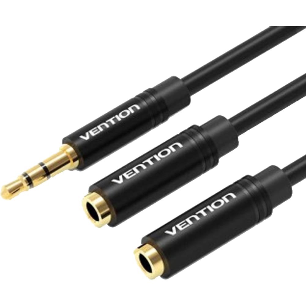 Гибкий переходник-разветвитель VENTION кабель переходник аудио luazon jack 3 5 4pin m 2xjack 3 5 3 pin f для микро и наушников