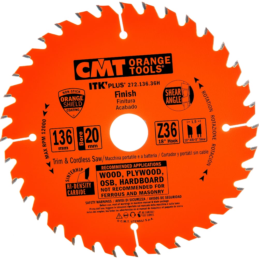 Пильный диск CMT профессиональная угловая шлифмашина deli de jm115 2e 890вт диск 125мм 12000 об мин
