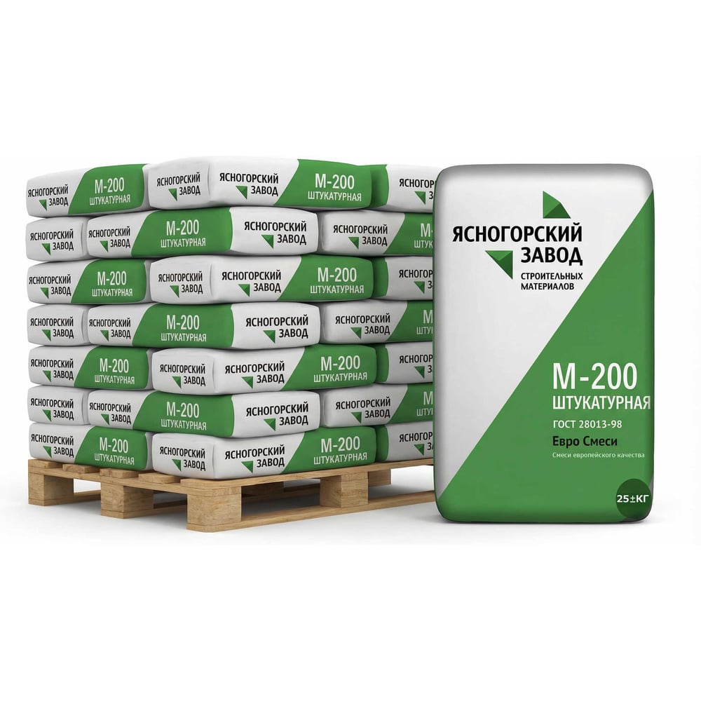 Изображение товара Сухая смесь ЯЗСМ Штукатурная М-200 25 кг 1320 штук 4640013520094