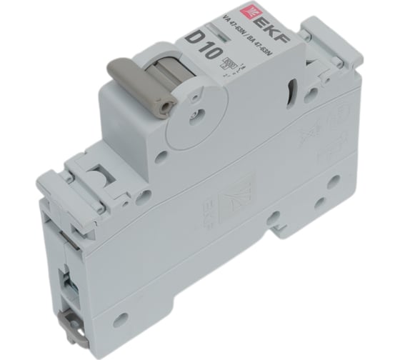 Изображение товара Автоматический выключатель EKF 1P 10А (D) 6кА ВА 47-63N PROxima M636110D