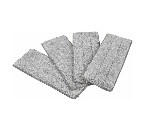 Изображение товара Насадки для швабры LAIMA кармашки с 2-х сторон, комплект 4 шт., микрофибра, 33x12,5 см 608146