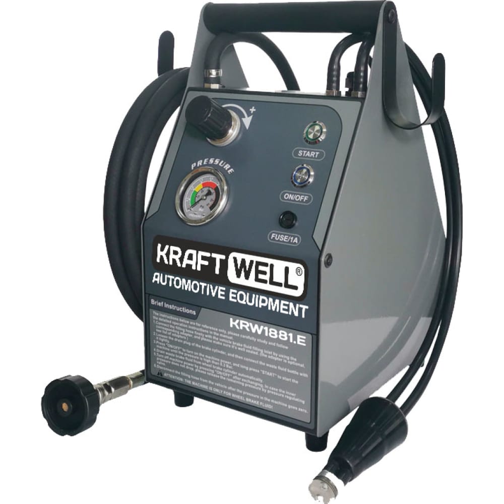 Электрическая установка для прокачки гидросистем автомобиля KraftWell установка по замене и прокачки тормозной жидкости и сцепления lubeworks
