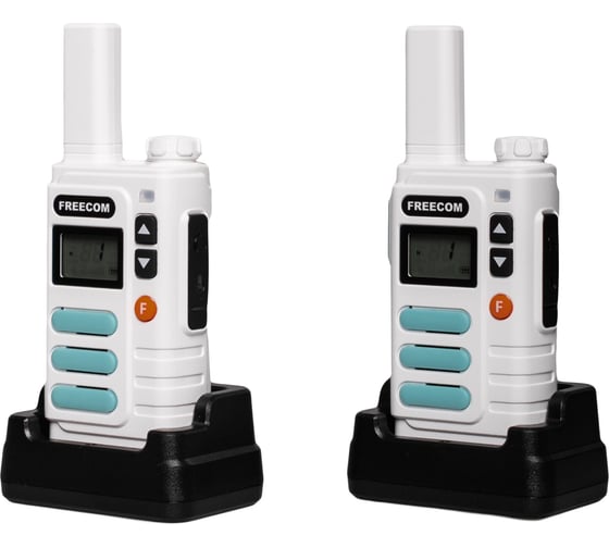 Изображение товара Комплект радиостанций из 2 штук Freecom MT-777 White 400-470 МГц LPD/PMR/99 каналов/3 Вт/2000 мАч белый MT-777 White SR-00006