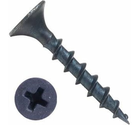 Изображение товара Саморезы черные по гипроку к дереву (100 штук, 3.5 х 16) ХВАТ 22016-0