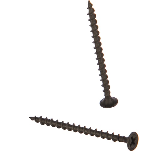 Изображение товара Саморезы черные по гипроку к дереву (100 штук, 3.5 х 55) ХВАТ 22055-0