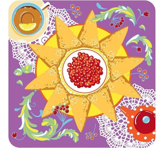 Изображение товара Салфетка для сервировки МУЛЬТИДОМ Широкая Масленица 31x31 см, 4 дизайна FJ51-128